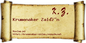 Krumenaker Zalán névjegykártya