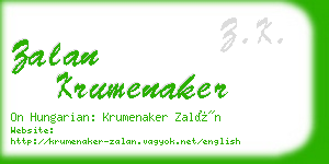 zalan krumenaker business card